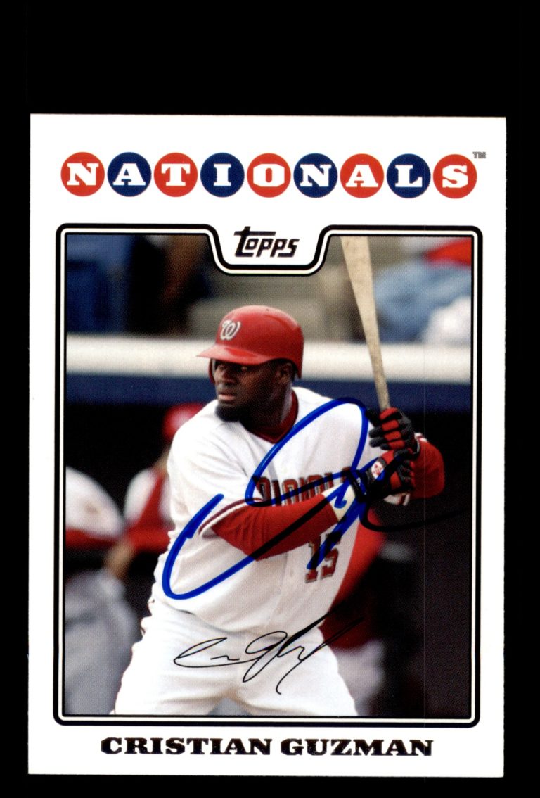 Signed Baseball Card Auto Cristian Guzman 2008 Topps #17 Washington Nationals