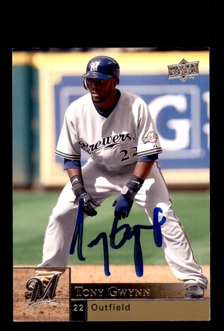Signed Baseball Card Auto Tony Gwynn 2009 Upper Deck #723 Milwaukee Brewers