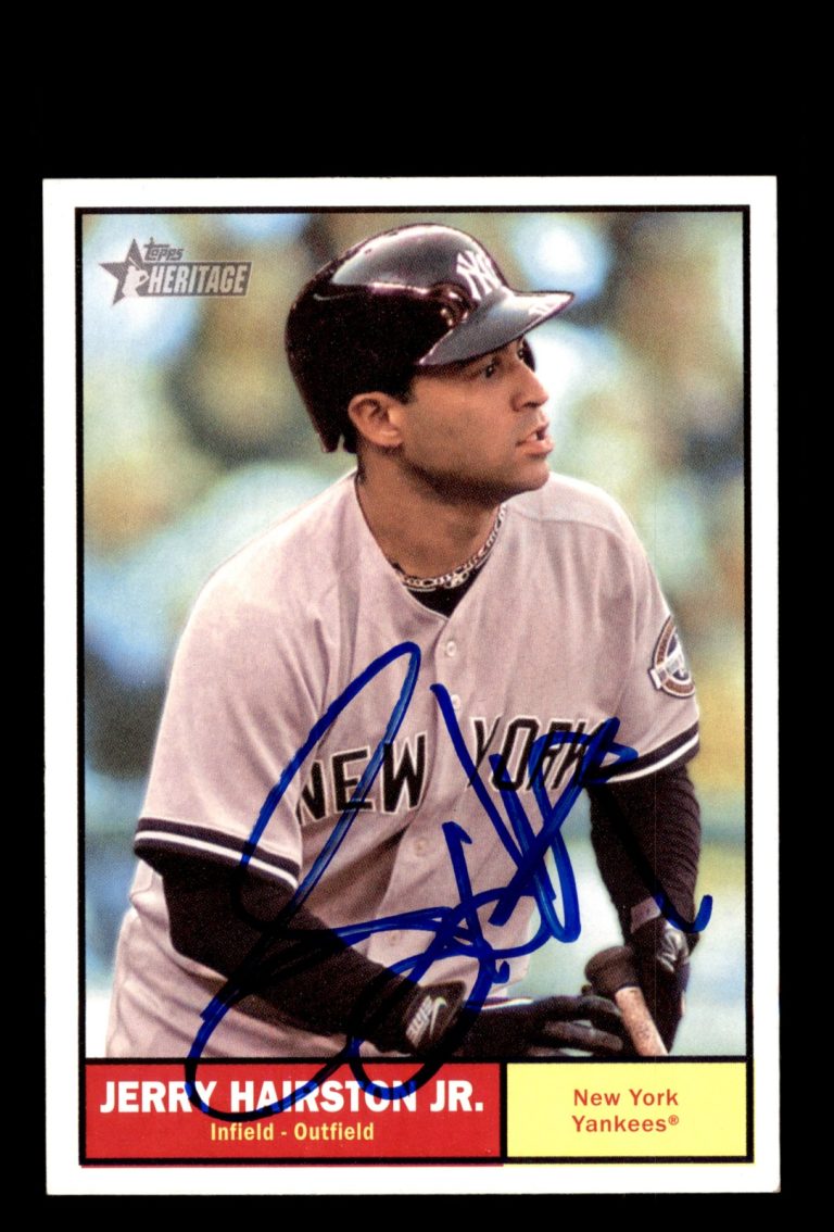 Signed Baseball Card Auto Jerry Hairston Jr. 2010 Topps Heritage #116 Yankees
