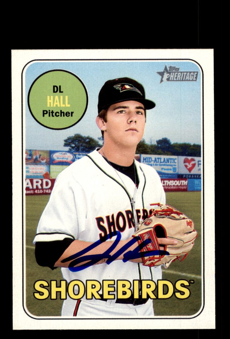 Signed Baseball Card Auto DL Hall 2018 Topps Heritage Minor #2