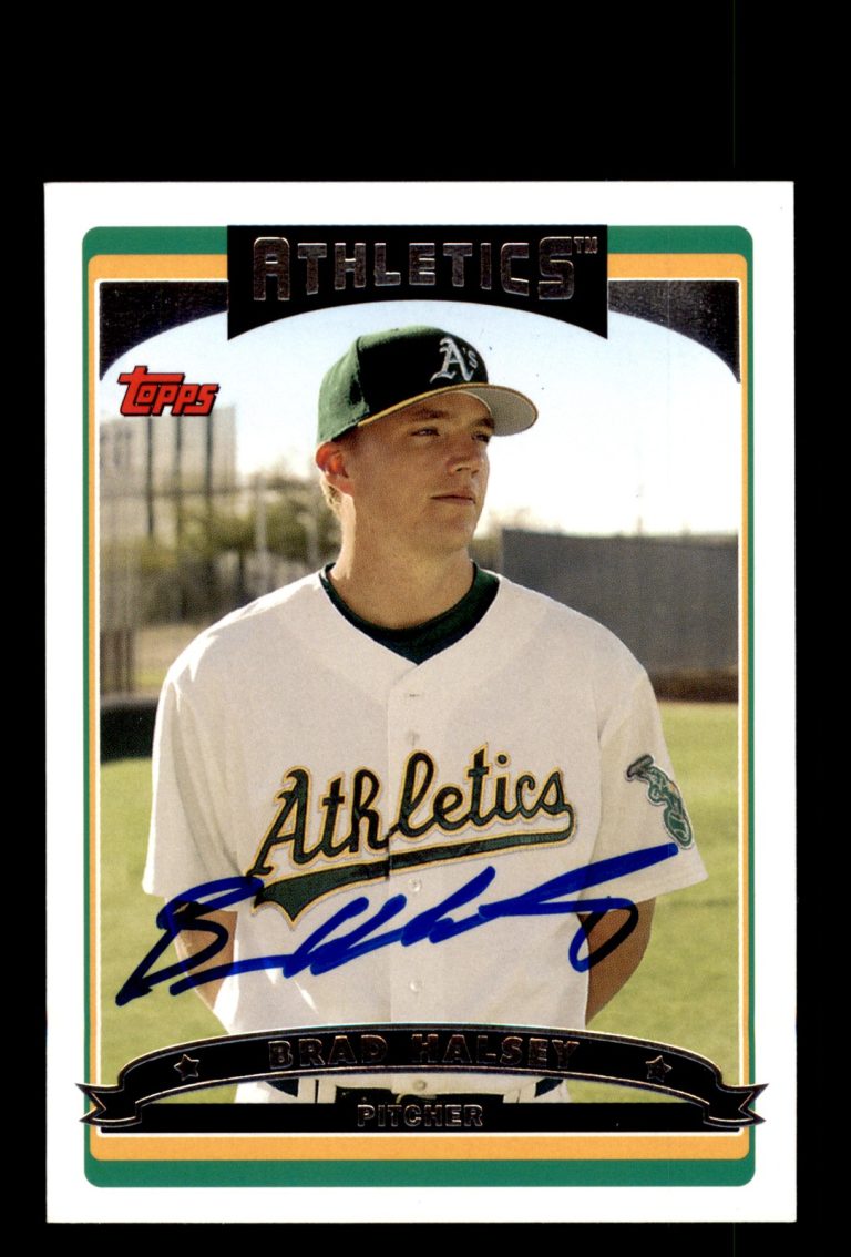 Signed Baseball Card Auto Brad Halsey 2006 Topps #421 Oakland Athletics