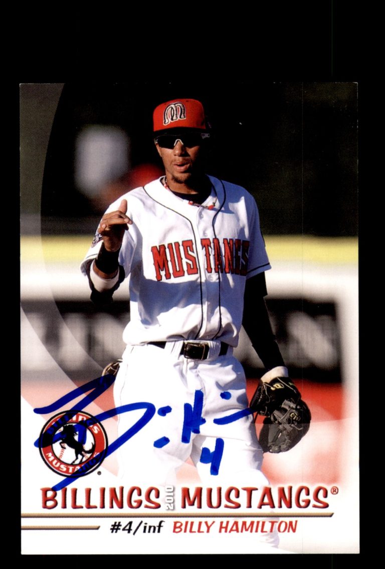Signed Baseball Card Auto Billy Hamilton 2010 Grandstand Billings Mustangs