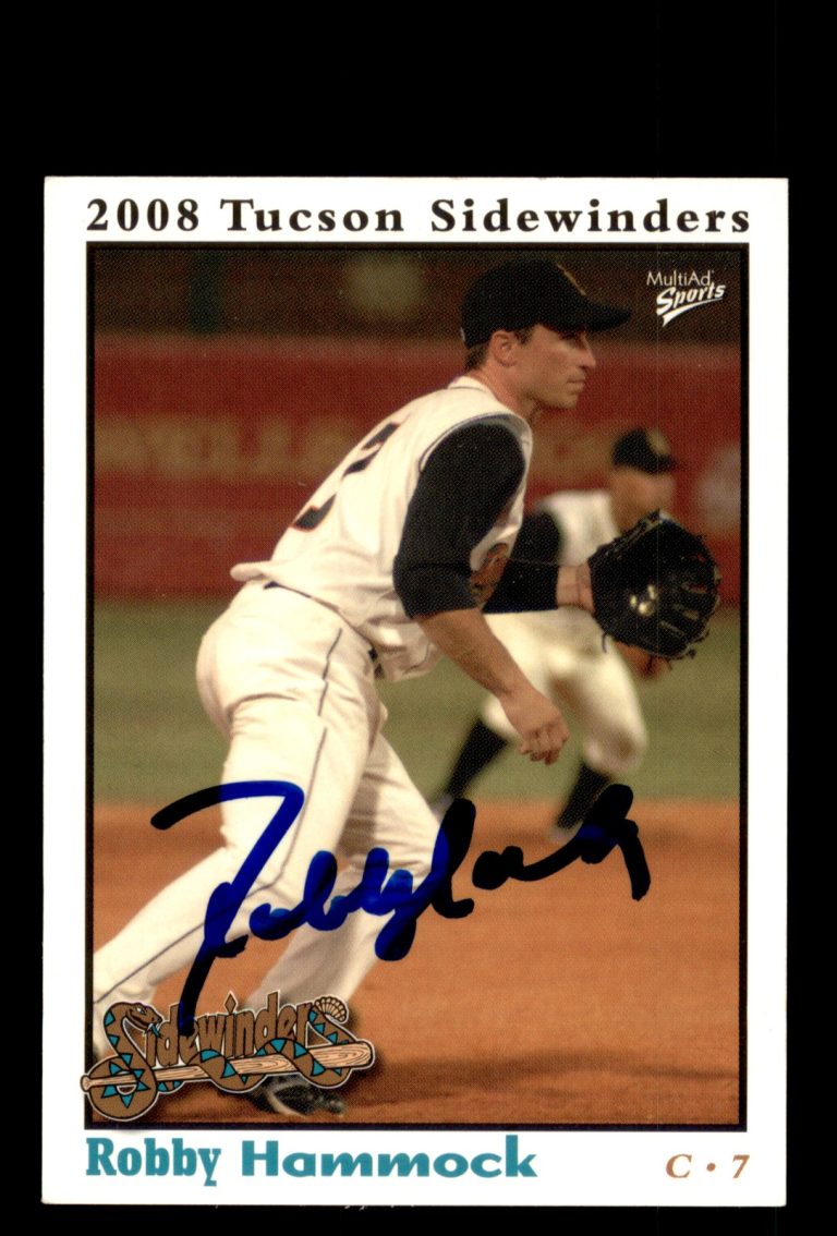 Signed Baseball Card Auto Robby Hammock 2008 MultiAd Tucson Sidewinders