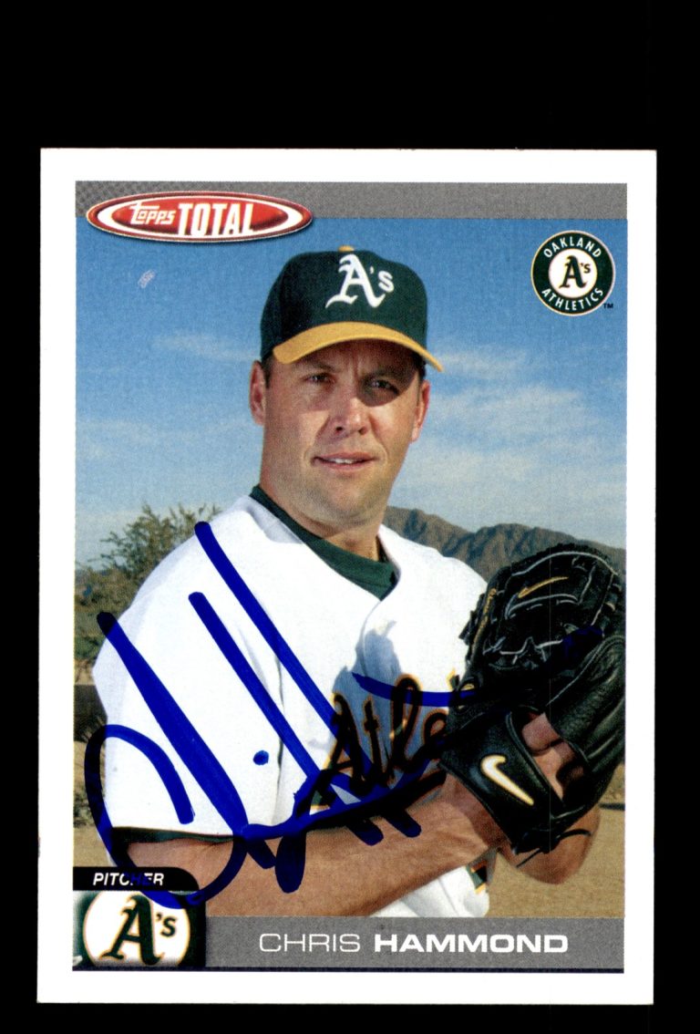 Signed Baseball Card Auto Chris Hammond 2004 Topps Total #694 Oakland Athletics