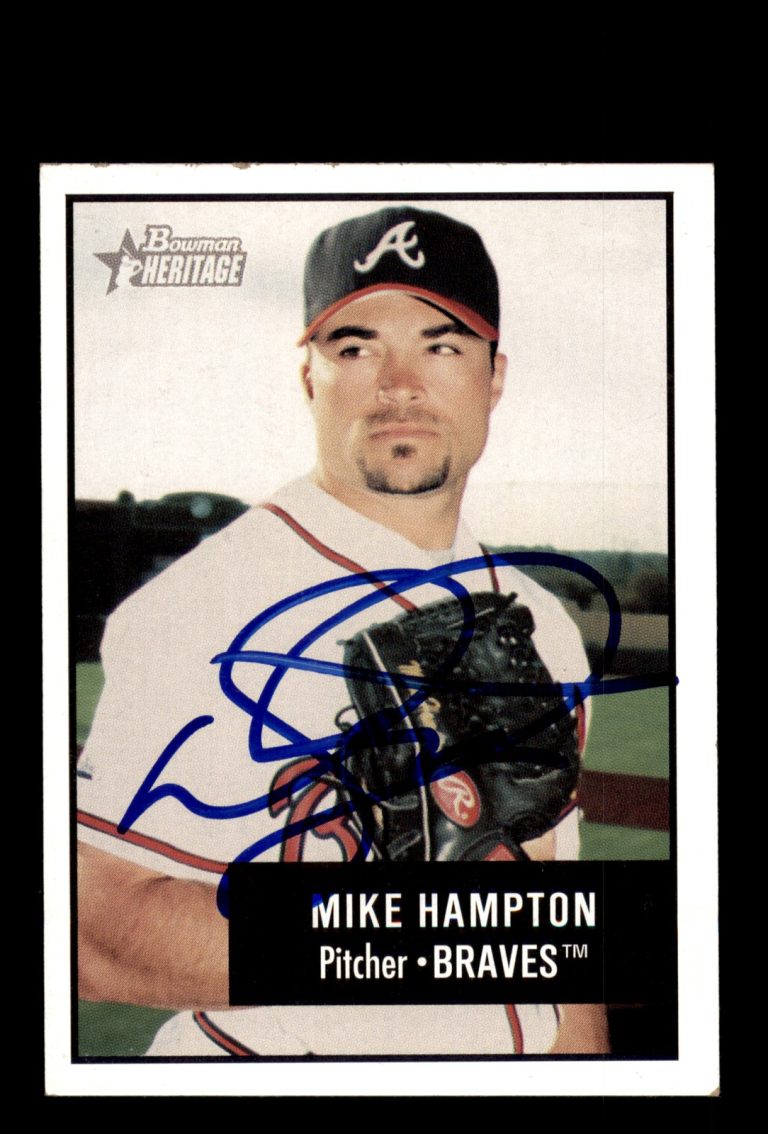 Signed Baseball Card Auto Mike Hampton 2003 Bowman Heritage #81 Atlanta Braves