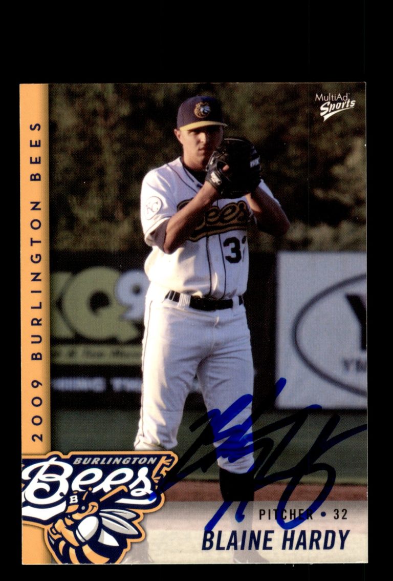 Signed Baseball Card Auto Blaine Hardy 2009 MultiAd Burlington Bees