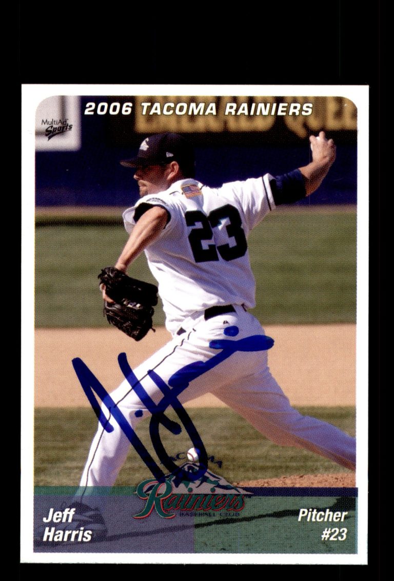 Signed Baseball Card Auto Jeff Harris 2006 MultiAd Tacoma Rainiers