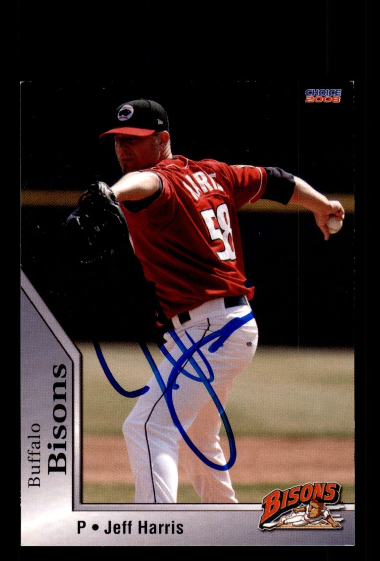 Signed Baseball Card Auto Jeff Harris 2008 Choice Buffalo Bisons