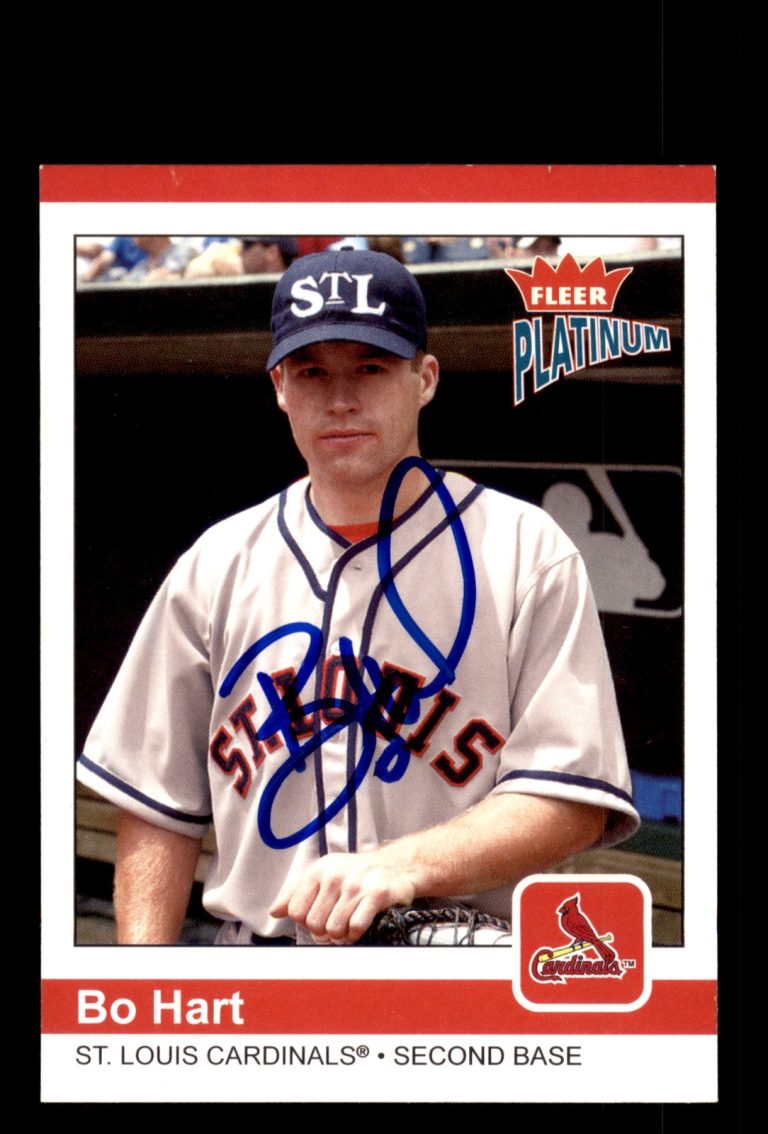 Signed Baseball Card Auto Bo Hart 2004 Fleer Platinum #37 St. Louis Cardinals