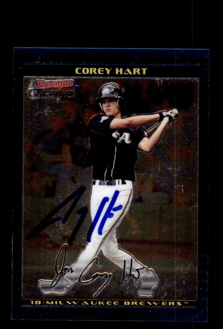 Signed Baseball Card Auto Corey Hart 2002 Bowman Chrome #BDP141 Brewers
