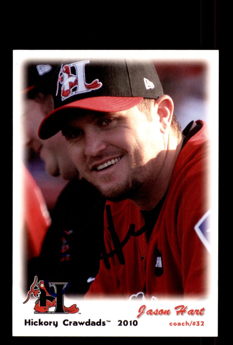 Signed Baseball Card Auto Jason Hart 2010 Grandstand Hickory Crawdads