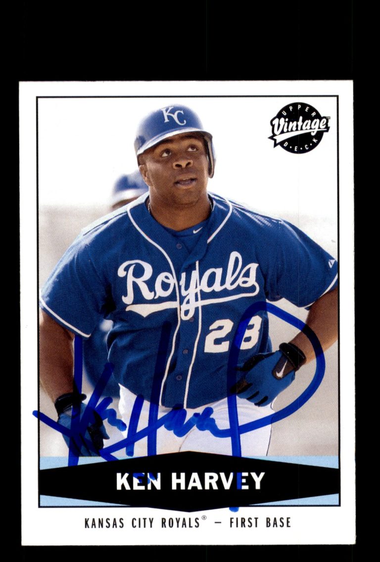 Signed Baseball Card Auto Ken Harvey 2004 Upper Deck Vintage #167 Royals