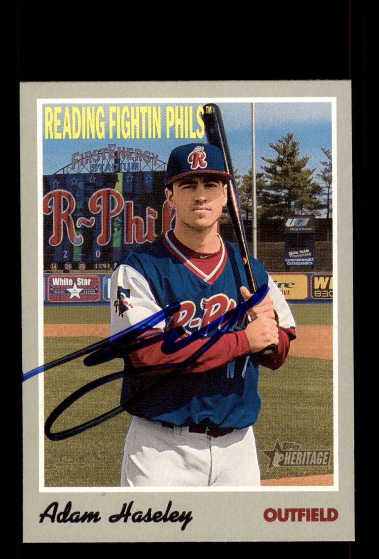 Signed Baseball Card Auto Adam Haseley 2019 Topps Heritage Minor League #68