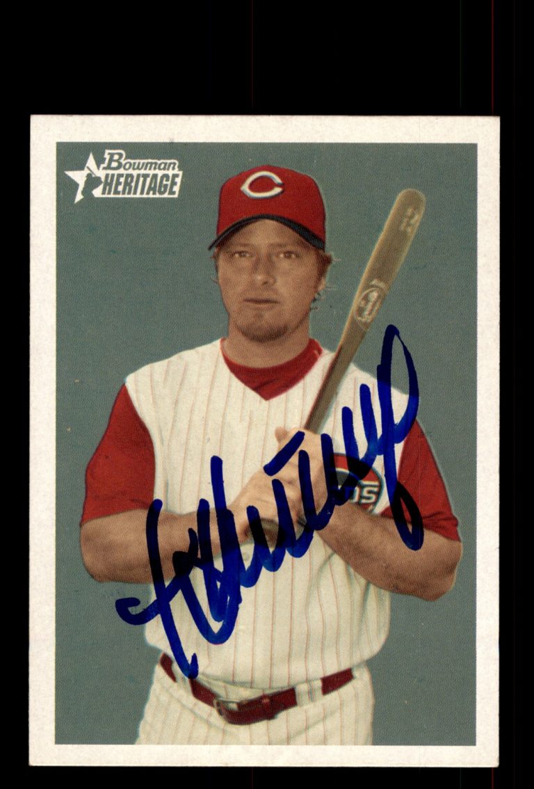 Signed Baseball Card Auto Scott Hatteberg 2006 Bowman Heritage #152 Reds