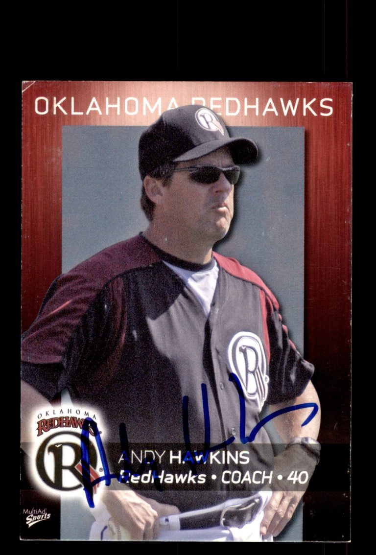 Signed Baseball Card Auto Andy Hawkins 2008 MultiAd Oklahoma RedHawks