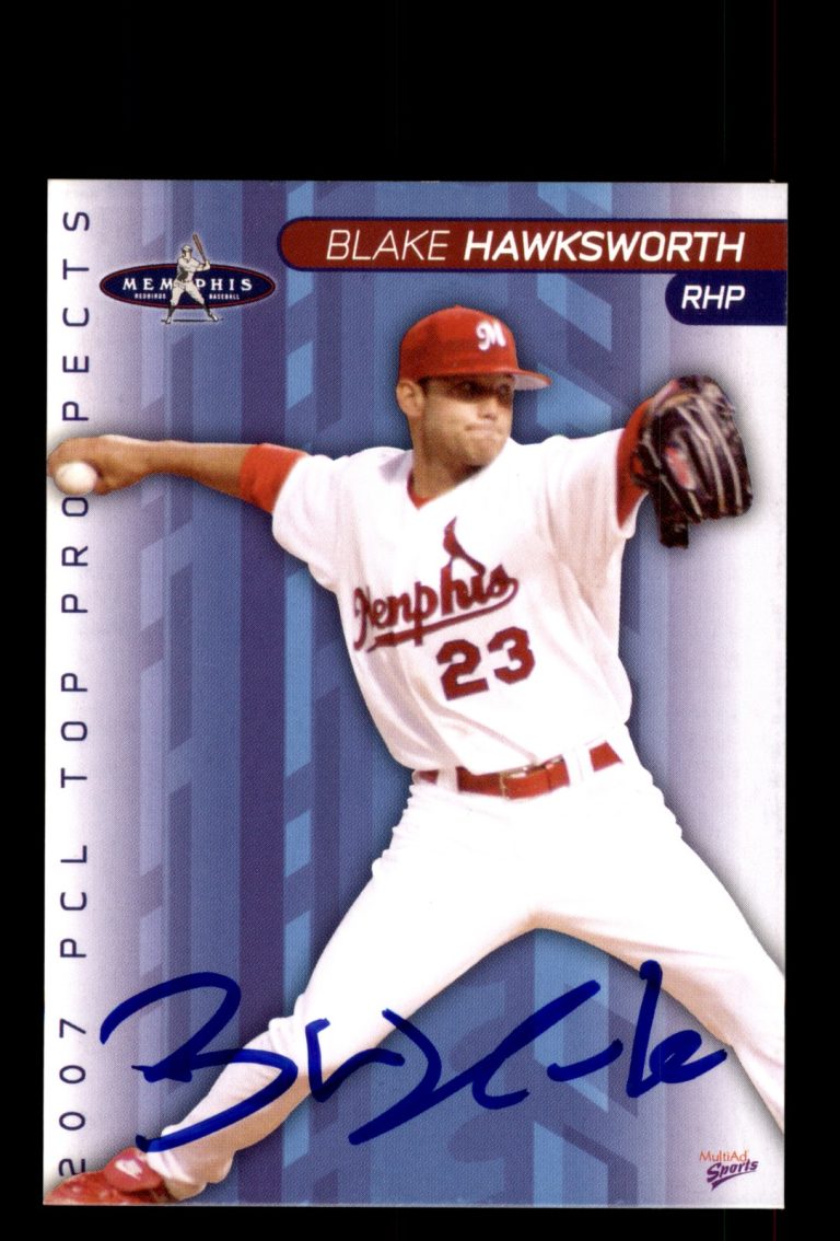 Signed Baseball Card Auto Blake Hawksworth 2007 Pacific Coast League Prospects