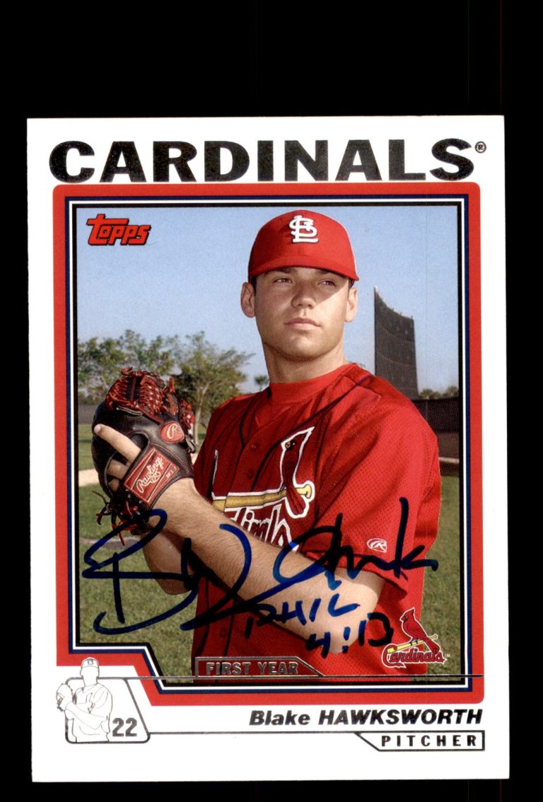 Signed Baseball Card Auto Blake Hawksworth 2004 Topps #299 St. Louis Cardinals