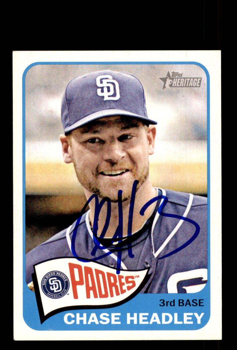 Signed Baseball Card Auto Chase Headley 2014 Topps Heritage #117 Padres