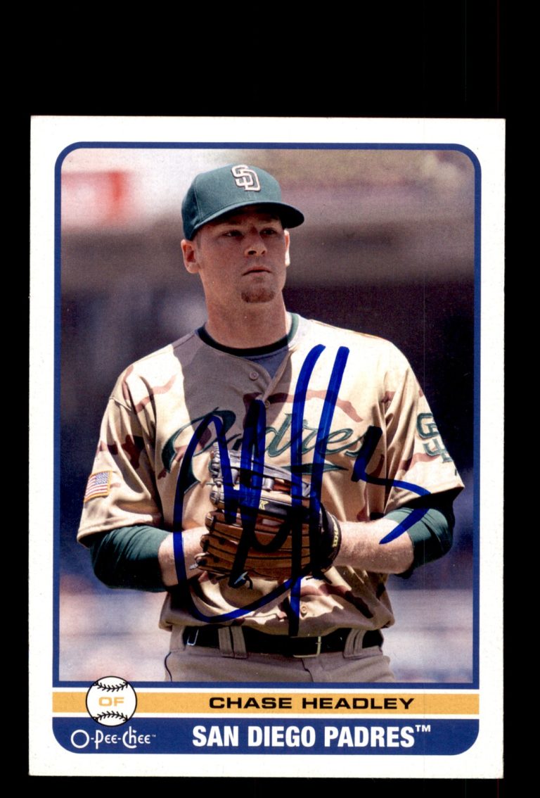 Signed Baseball Card Auto Chase Headley 2009 O-Pee-Chee #35 Padres