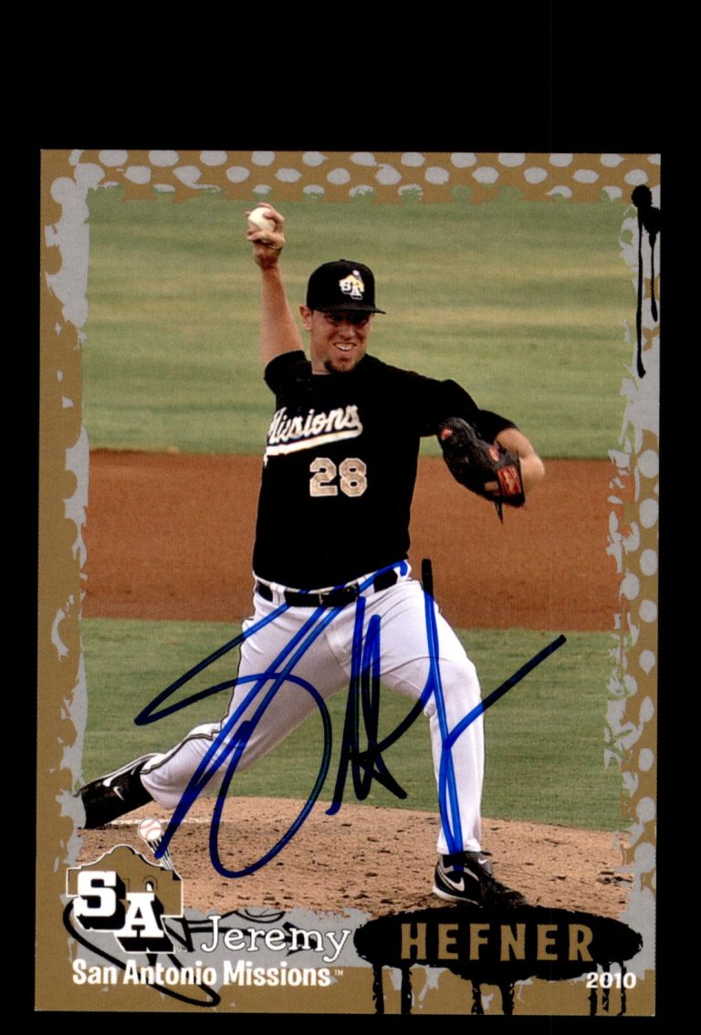 Signed Baseball Card Auto Jeremy Hefner 2010 Grandstand San Antonio Missions