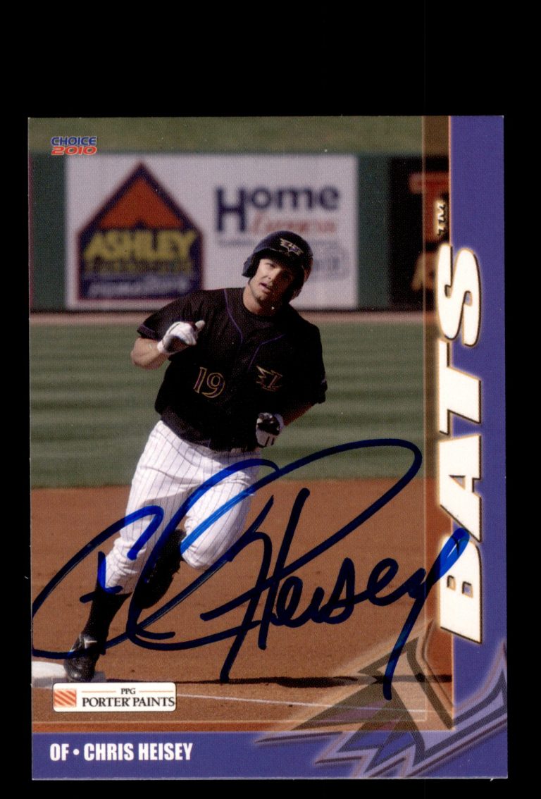 Signed Baseball Card Auto Chris Heisey 2010 Choice Louisville Bats