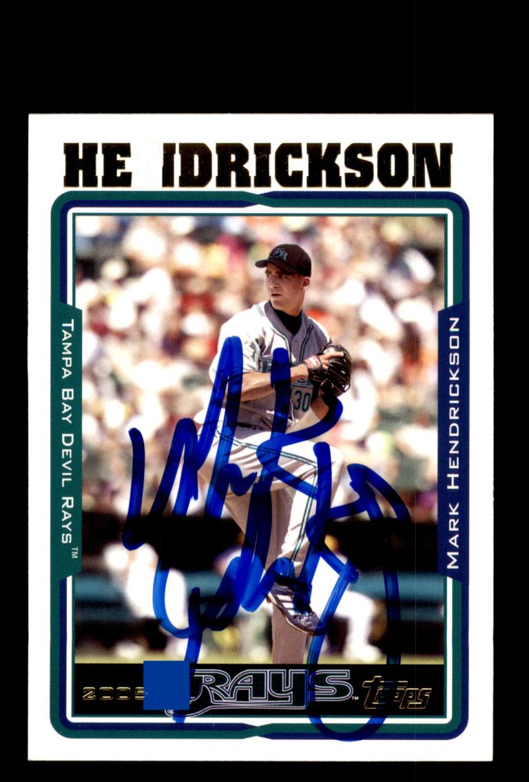 Signed Baseball Card Auto Mark Hendrickson 2005 Topps #596 Tampa Bay Devil Rays