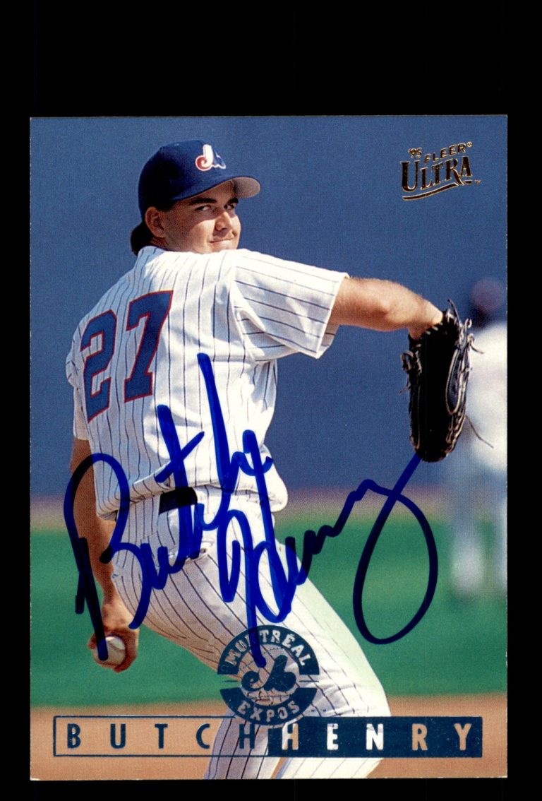 Signed Baseball Card Auto Butch Henry 1995 Fleer Ultra #191 Montreal Expos