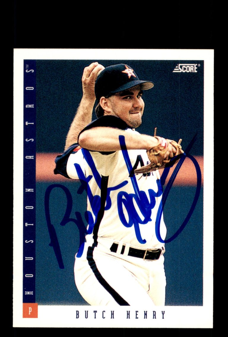 Signed Baseball Card Auto Butch Henry 1993 Score #569 Houston Astros