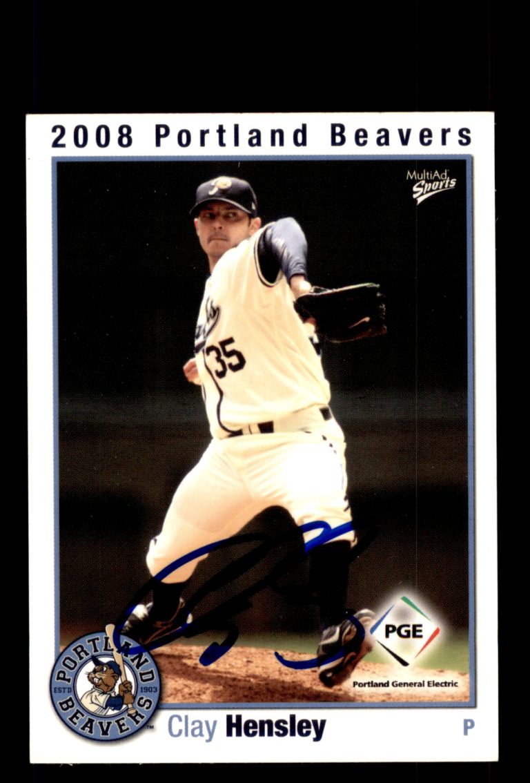 Signed Baseball Card Auto Clay Hensley 2008 MultiAd Portland Beavers