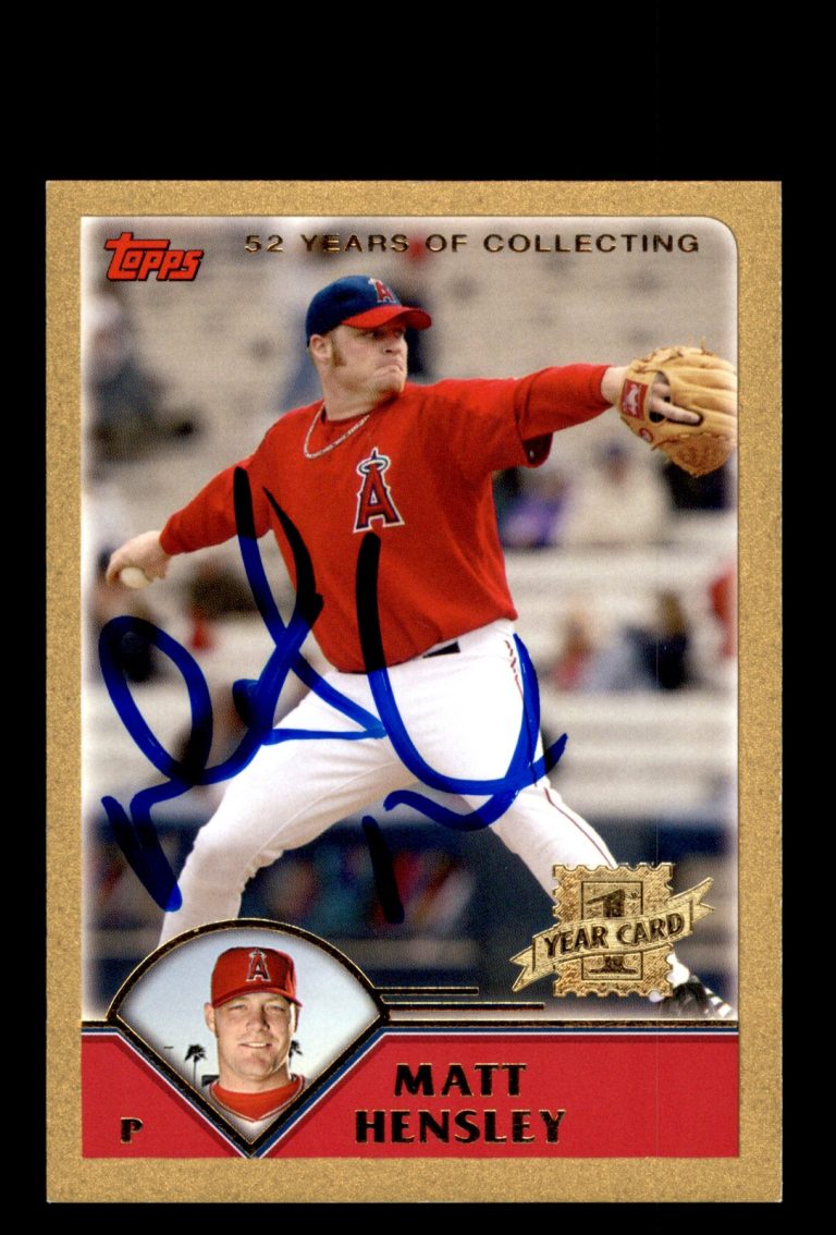 Signed Baseball Card Auto Matt Hensley 2003 Topps #T173 Angels Gold /2003