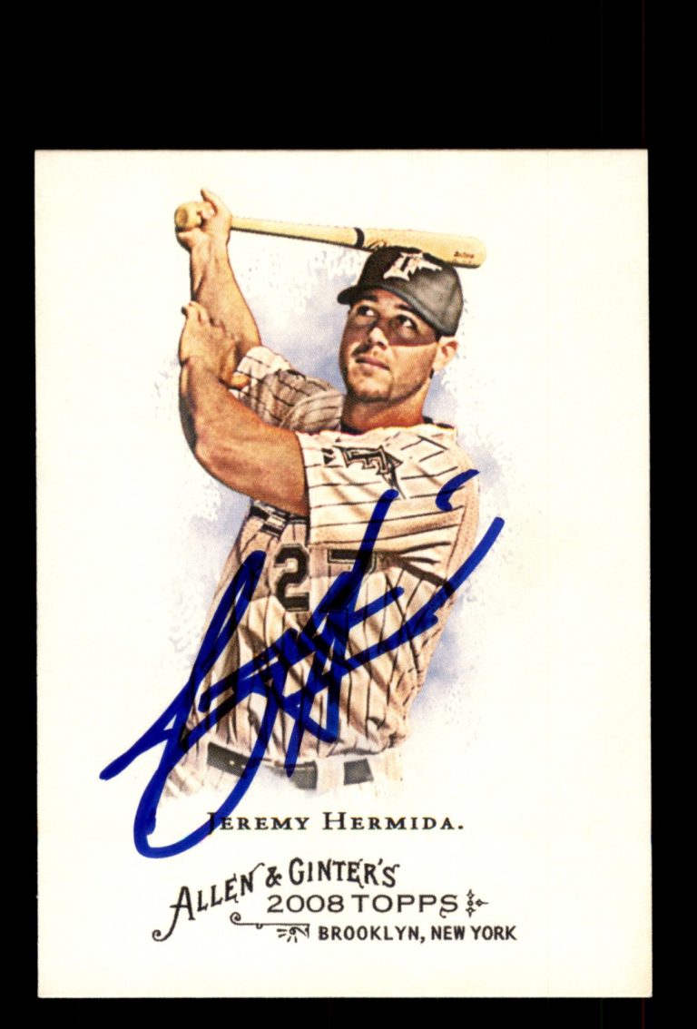 Signed Baseball Card Auto Jeremy Hermida 2008 Topps Allen & Ginter #163 Marlins