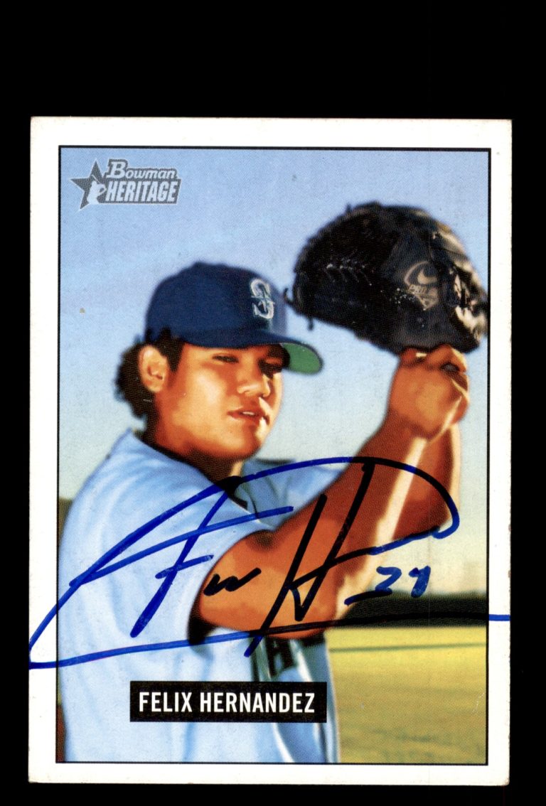 Signed Baseball Card Auto Felix Hernandez 2005 Bowman Heritage #43 Mariners
