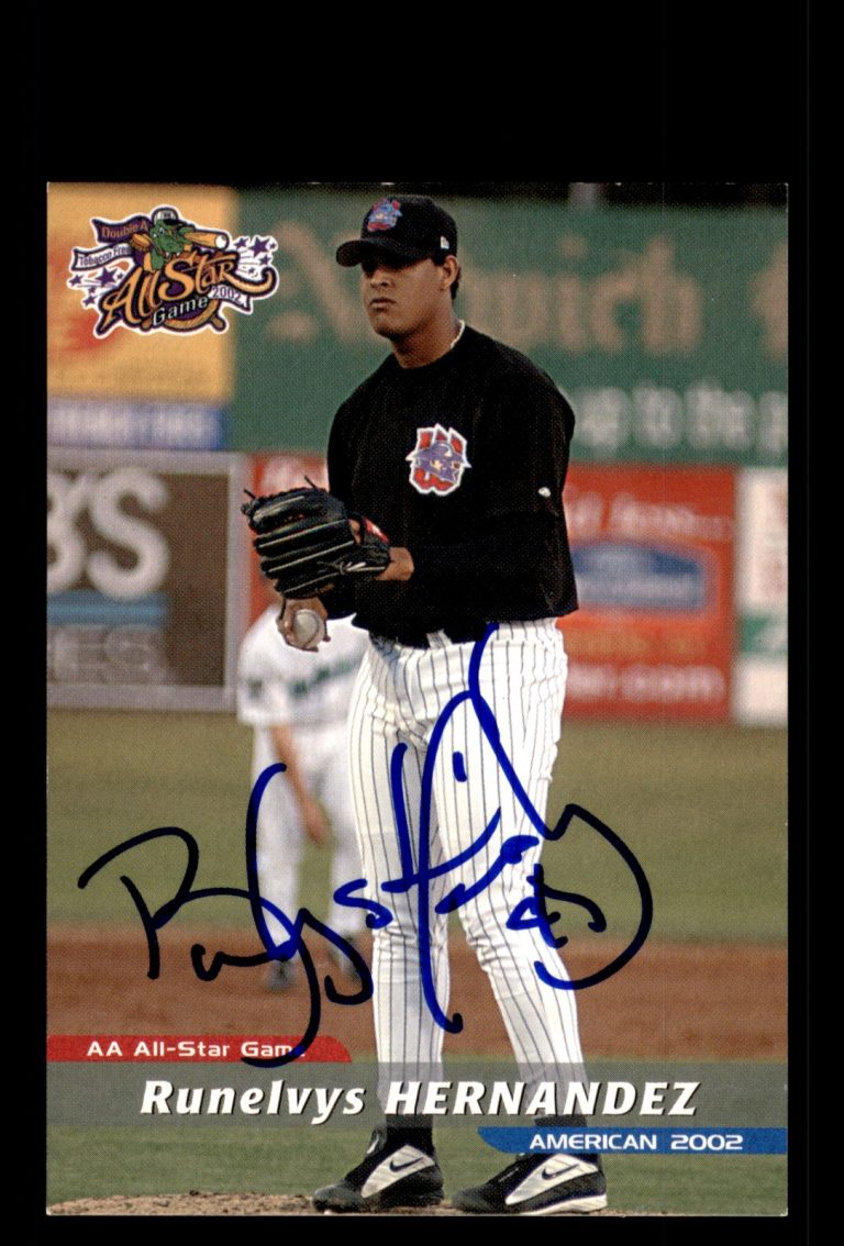 Signed Baseball Card Auto Runelvys Hernandez 2002 AA All-Star Game Wranglers