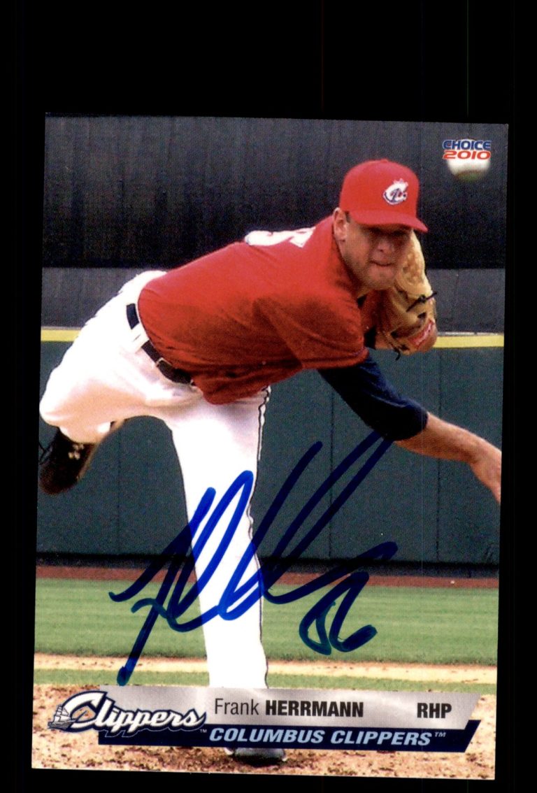 Signed Baseball Card Auto Frank Herrmann 2010 Choice Columbus Clippers