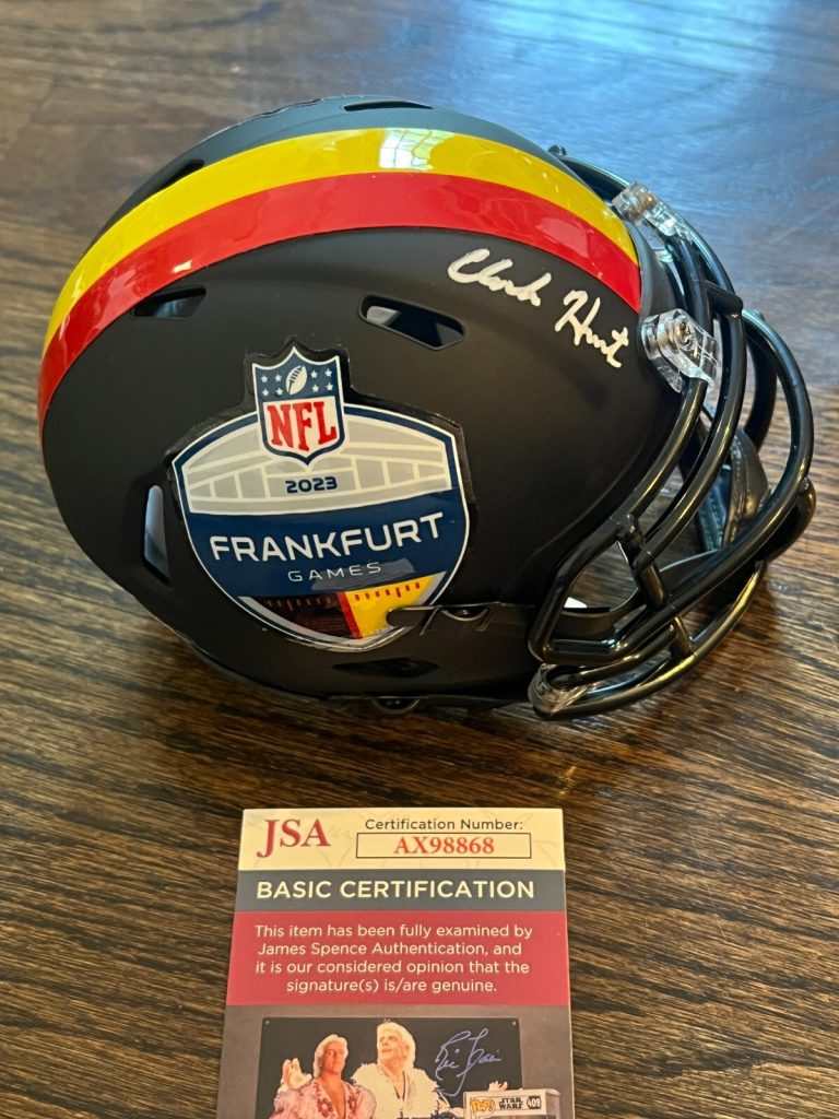 OWNER CLARK HUNT SIGNED FOOTBALL MINI HELMET KC CHIEFS GERMANY AUTO JSA COA
