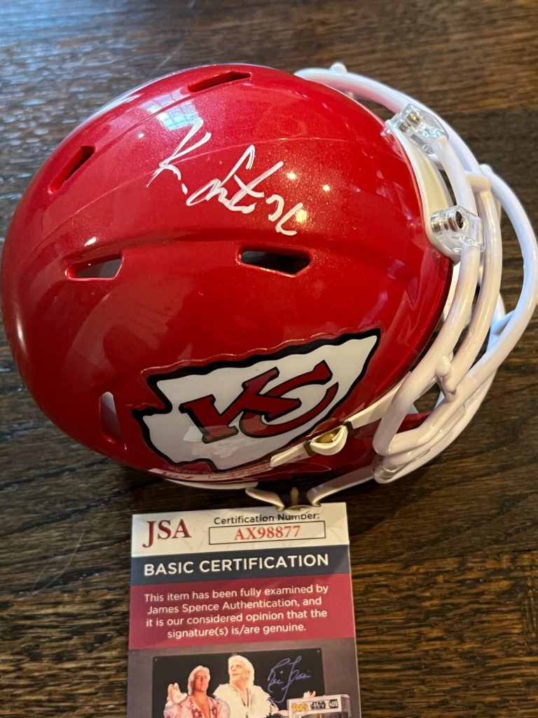 KINGSLEY SUAMATAIA SIGNED FOOTBALL MINI HELMET KANSAS CITY CHIEFS AUTO JSA COA