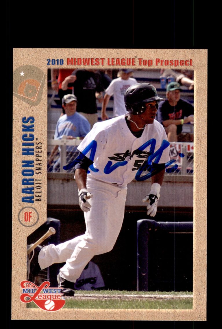 Signed Baseball Card Auto Aaron Hicks 2010 Midwest League Top Prospects
