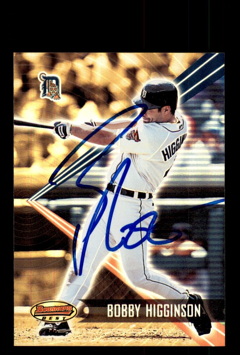 Signed Baseball Card Auto Bobby Higginson 2001 Bowman's Best #80 Detroit Tigers