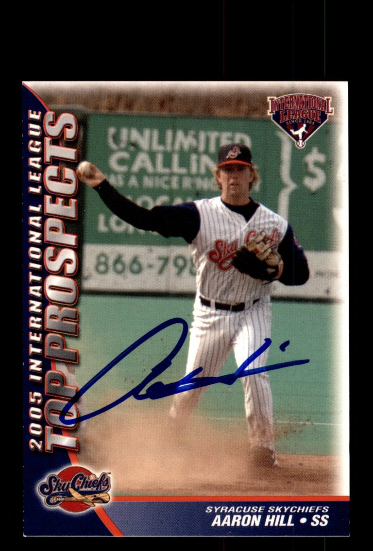 Signed Baseball Card Auto Aaron Hill 2005 International League Top Prospects