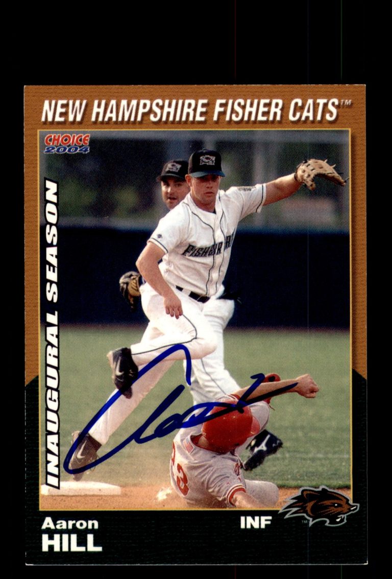 Signed Baseball Card Auto Aaron Hill 2004 Choice New Hampshire Fisher Cats