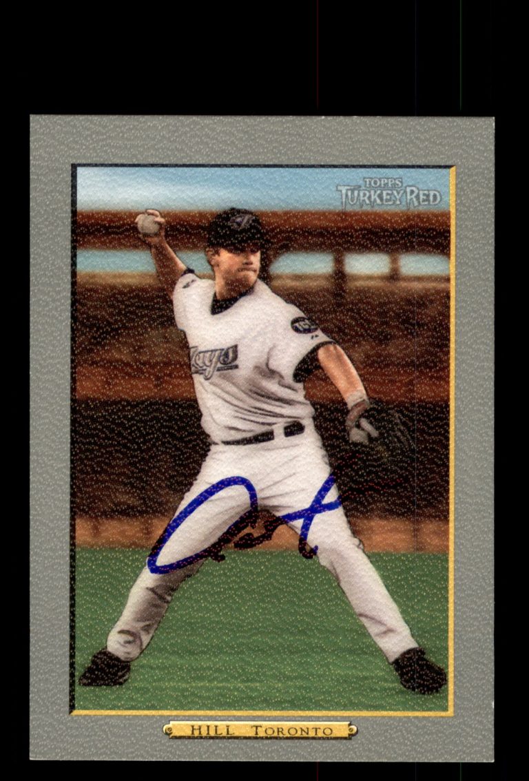 Signed Baseball Card Auto Aaron Hill 2006 Topps Turkey Red #415 Blue Jays