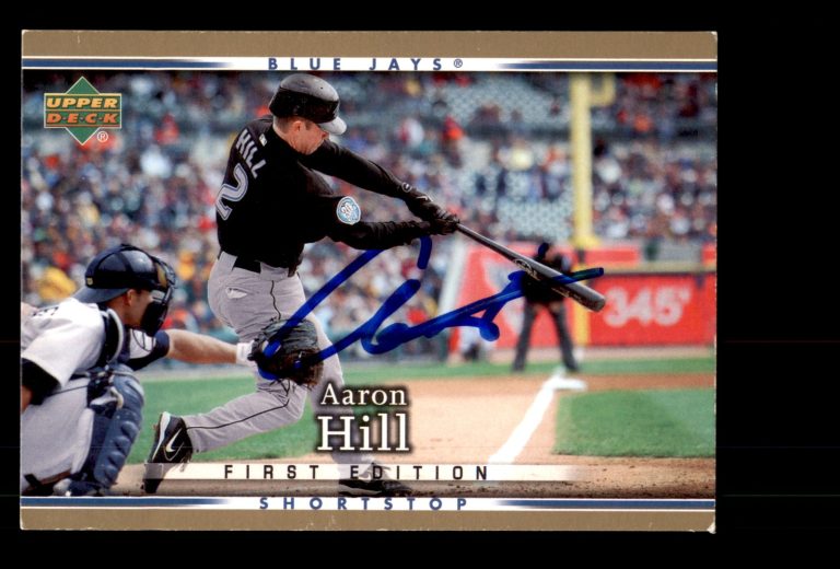 Signed Baseball Card Auto Aaron Hill 2007 Upper Deck First Edition #161