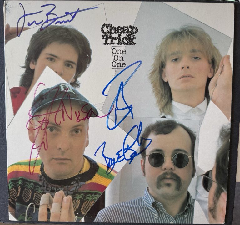 CHEAP TRICK Signed Vinyl One On One Nielsen ZANDER BRANDT BUN E JSA Autographed