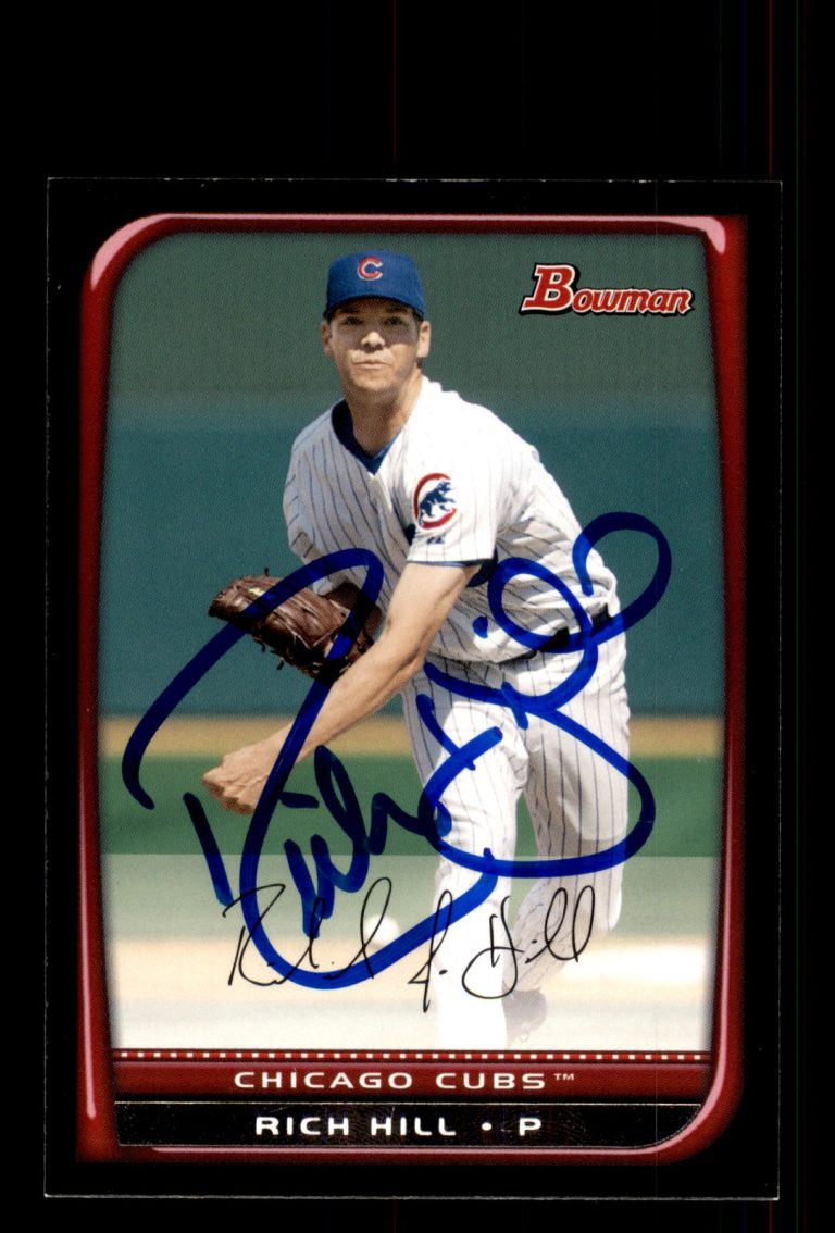Signed Baseball Card Auto Rich Hill 2008 Bowman #108 Chicago Cubs