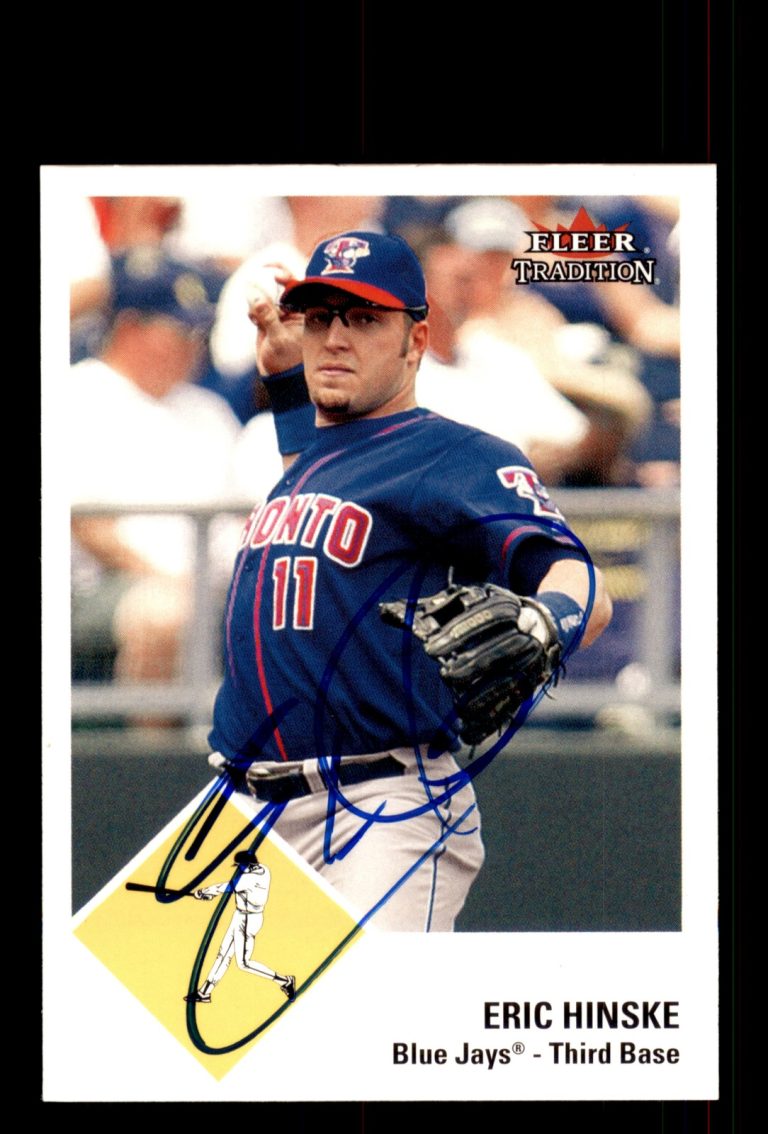 Signed Baseball Card Auto Eric Hinske 2003 Fleer Tradition Update #U66 Blue Jays