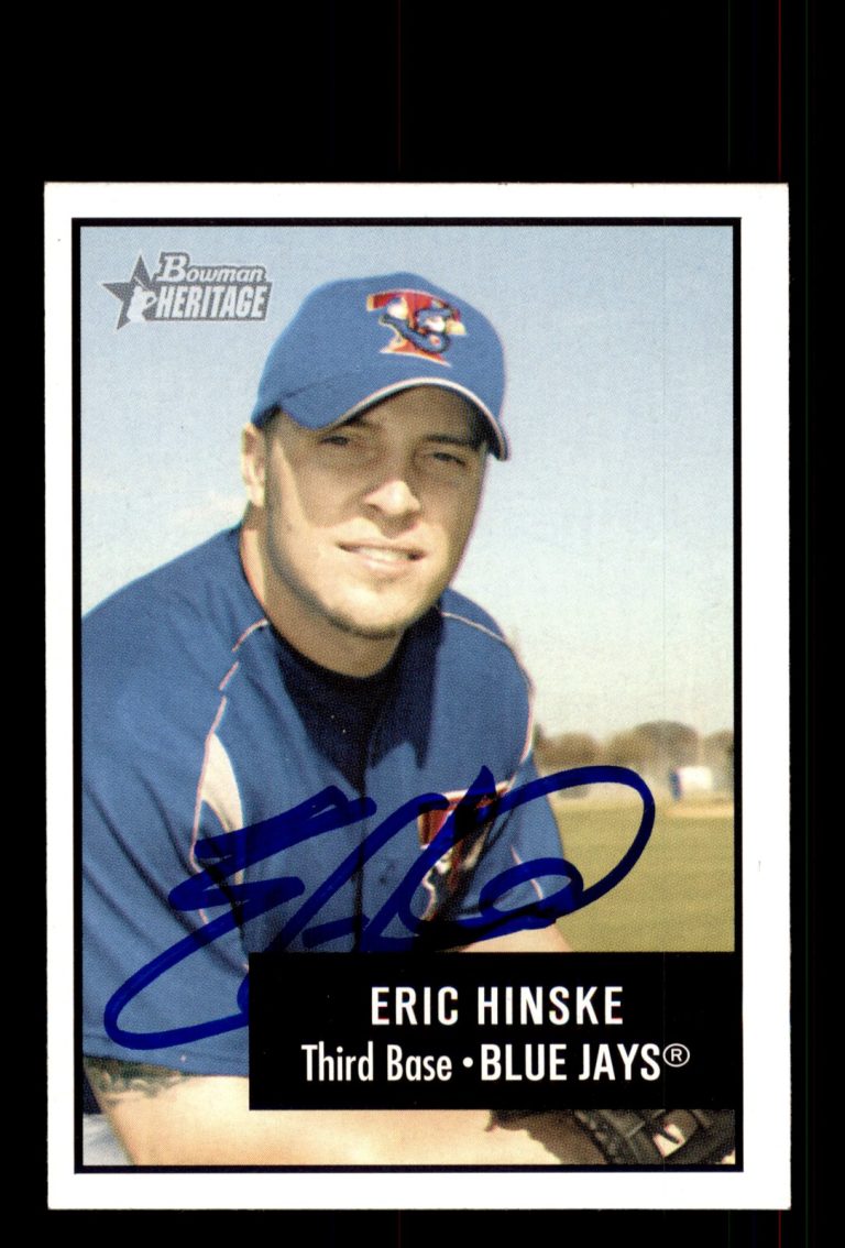 Signed Baseball Card Auto Eric Hinske 2003 Bowman Heritage #99 Toronto Blue Jays
