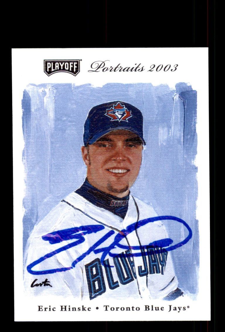 Signed Baseball Card Auto Eric Hinske 2003 Playoff Portraits #6 Blue Jays