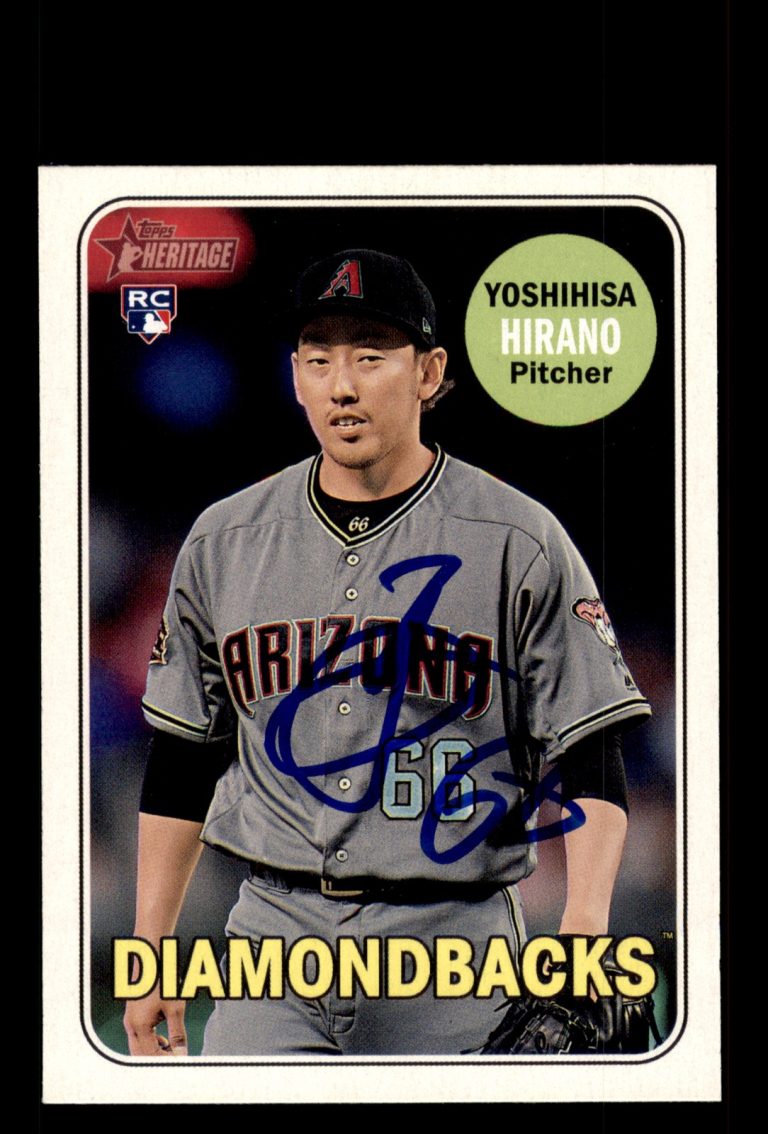 Signed Baseball Card Auto Yoshihisa Hirano 2018 Topps Heritage #512 Japan