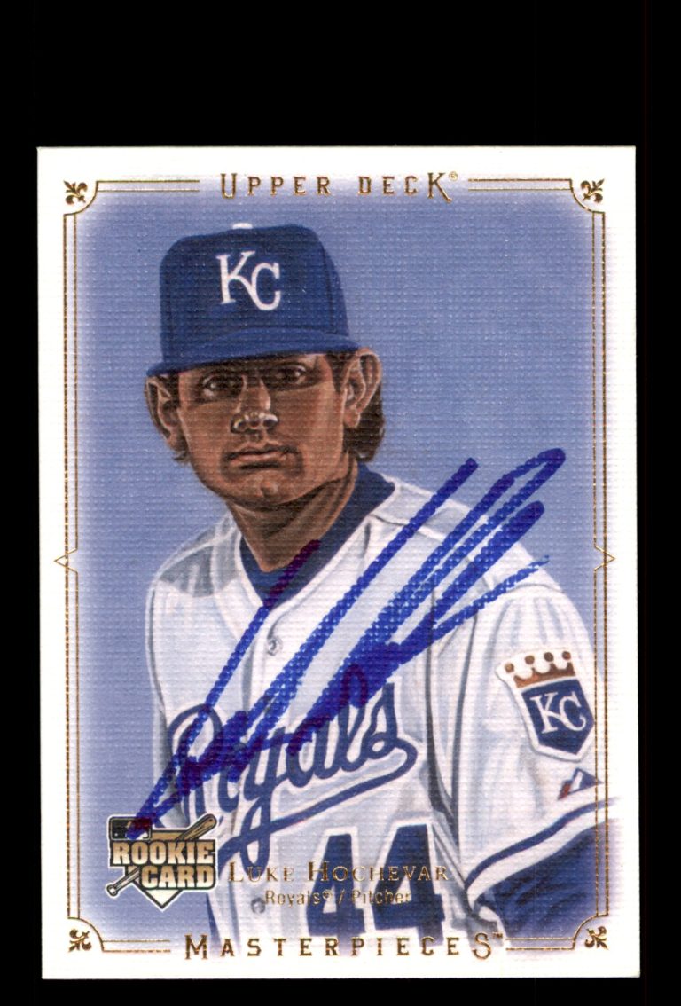 Signed Baseball Card Auto Luke Hochevar 2008 Upper Deck Masterpieces #74 Royals