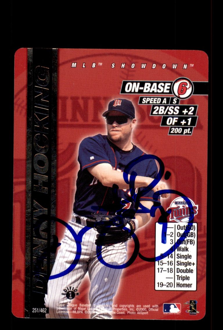 Signed Baseball Card Auto Denny Hocking 2000 MLB Showdown Unlimited #251 Twins